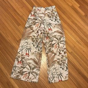 Satin Wide Legged Pants with Floral Print size small